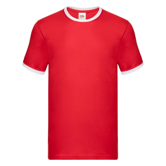 Fruit of the Loom - "Ringer 160" T-Shirt für Herren (Rot/Weiß) - Image 1