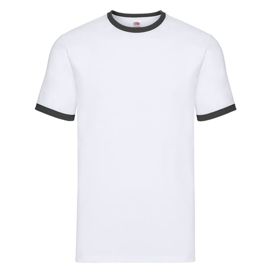 Fruit of the Loom - "Ringer 160" T-Shirt für Herren (Weiß/Schwarz) - Image 1