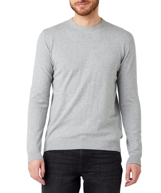 wolljacke crew knit mid grau - Image 1