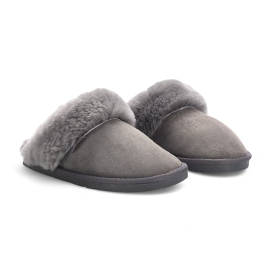 Damen-Winterpantoffeln aus echtem Schaffell, grau, Wildleder – Luna - Image 3