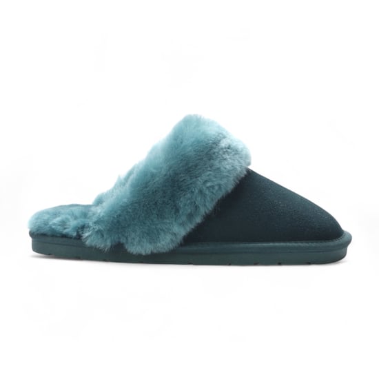Damen-Winterpantoffeln aus echtem Schaffell, grünem Wildleder – Luna - Image 1