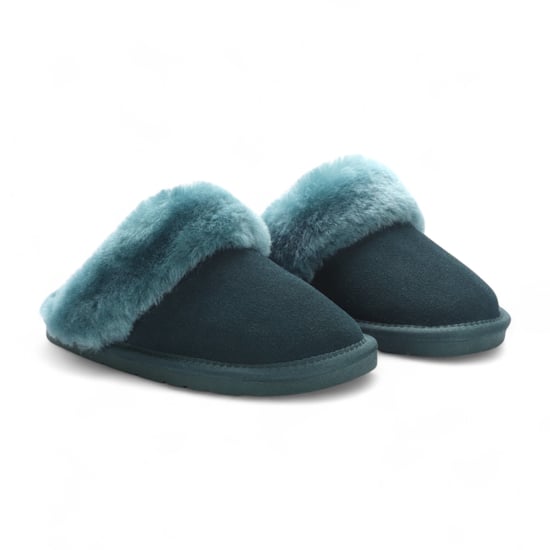 Damen-Winterpantoffeln aus echtem Schaffell, grünem Wildleder – Luna - Image 3