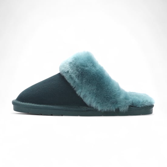 Damen-Winterpantoffeln aus echtem Schaffell, grünem Wildleder – Luna - Image 4