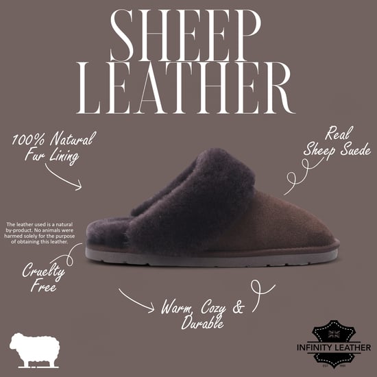Damen-Winterpantoffeln aus echtem Schaffell, braunes Wildleder – Luna - Image 2