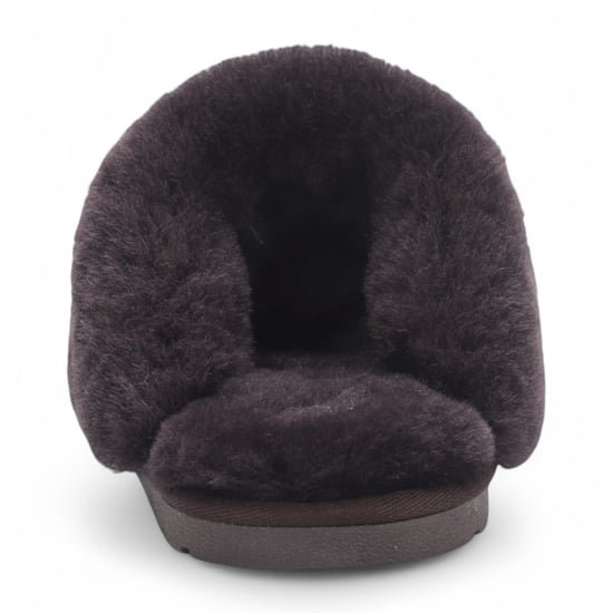 Damen-Winterpantoffeln aus echtem Schaffell, braunes Wildleder – Luna - Image 5