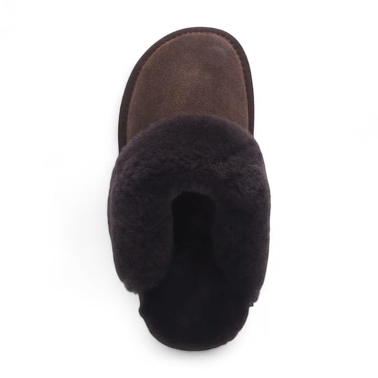 Damen-Winterpantoffeln aus echtem Schaffell, braunes Wildleder – Luna - Image 6