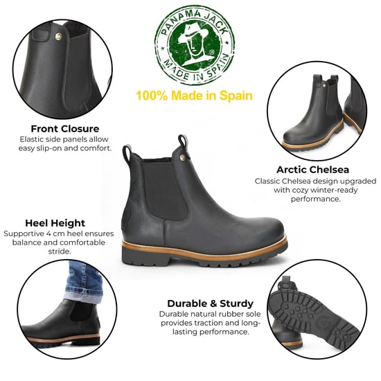Panama Jack Herren Beny Igloo C1 Chelsea-Stiefel aus schwarzem, wasserdichtem Leder - Image 2