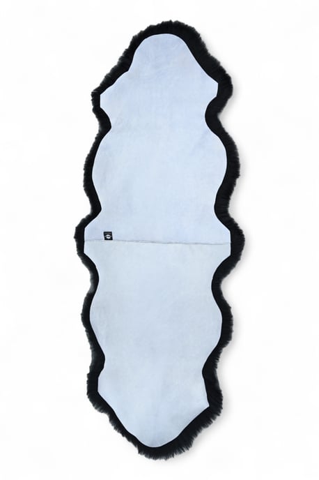 Echter Schaffell-Teppich, schwarz, doppelt, natürlich, seidig, flauschig, weich, echte Wolle - Image 3
