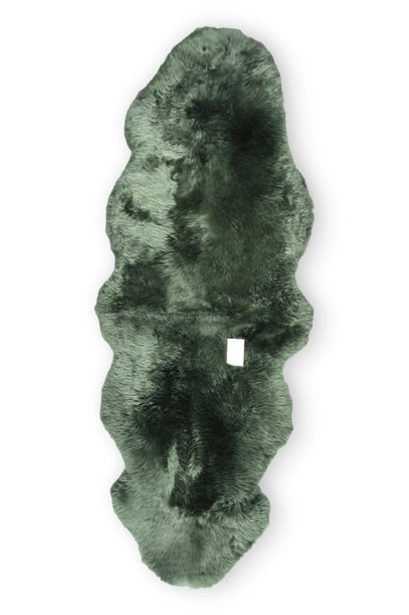 Echter Schaffell-Teppich in Thymiangrün, doppelt, natürlich, seidig, flauschig, weich, echte Wolle - Image 2