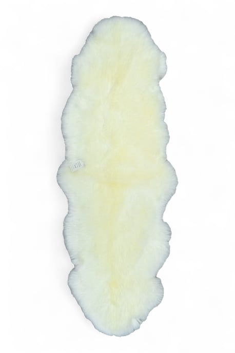 Echter Schaffell-Teppich, elfenbeinfarben, doppelt, natürlich, seidig, flauschig, weich, echte Wolle - Image 2
