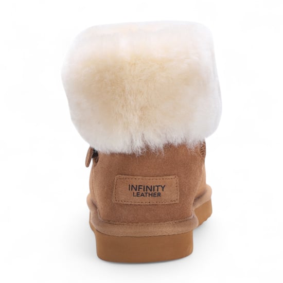 Damen Winterstiefeletten aus echtem Schaffell, hellbraun, Wildleder – Granit - Image 5