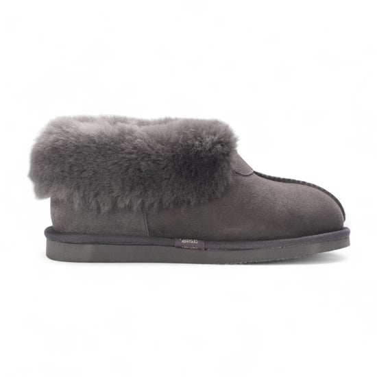 Damen Winterstiefelette aus Schaffell-Wildleder in Grau zum Hineinschlüpfen – Glacier - Image 1