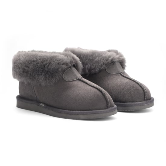 Damen Winterstiefelette aus Schaffell-Wildleder in Grau zum Hineinschlüpfen – Glacier - Image 3