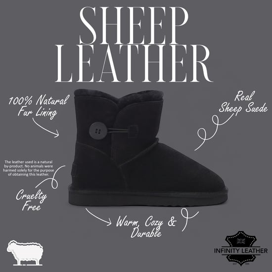 Damen Schaffell Wildleder Schwarz Ankle Bootie Warme Winterstiefel - Alpine - Image 2