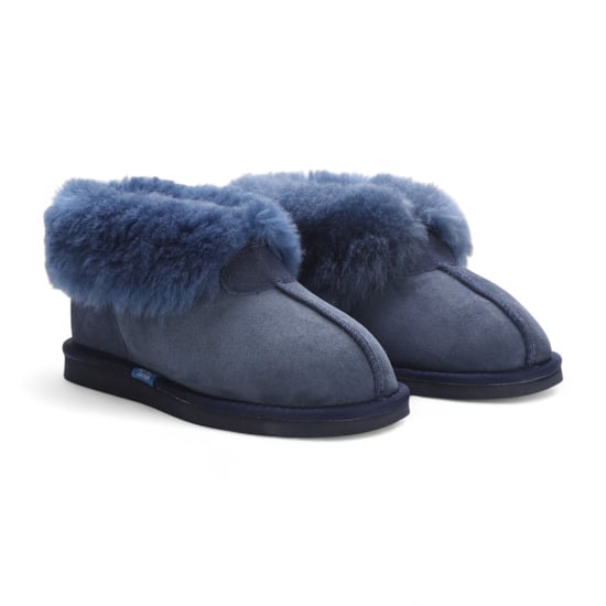 Damen Winterstiefelette aus Schaffell-Wildleder in Marineblau zum Hineinschlüpfen – Glacier - Image 3