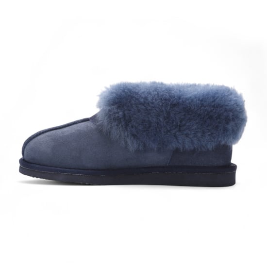 Damen Winterstiefelette aus Schaffell-Wildleder in Marineblau zum Hineinschlüpfen – Glacier - Image 4