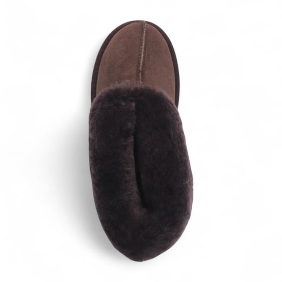 Damen Winterstiefelette aus Schaffell-Wildleder in Braun zum Hineinschlüpfen - Glacier - Image 6