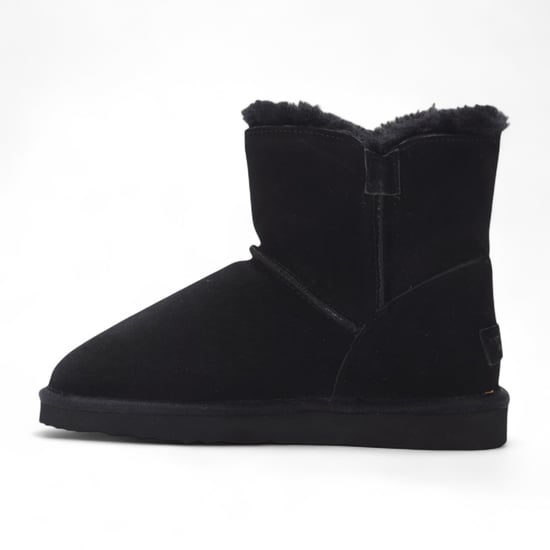 Damen Schaffell Wildleder Hellbraun Braun Ankle Bootie Warme Winterstiefel - Alpine - Image 5