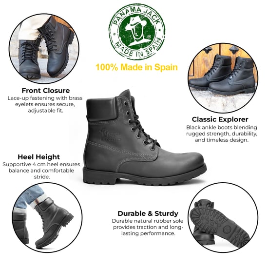 Panama Jack 03 C3 Herren-Stiefeletten aus schwarzem Leder, wasserdicht - Image 2