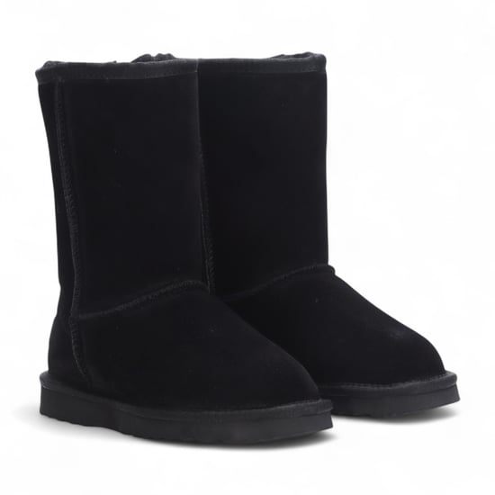 Damen Winterstiefeletten aus echtem Schaffell, Wildleder, schwarz, zum Hineinschlüpfen – Dämmerung - Image 3