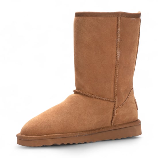 Damen Winterstiefeletten aus echtem Schaffell in Kastanienbraun mit Wildleder-Optik - Dämmerung - Image 5