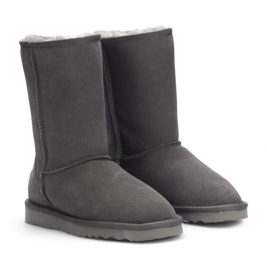 Damen Winterstiefeletten aus echtem Schaffell in Grau mit Wildleder-Optik - Dämmerung - Image 3