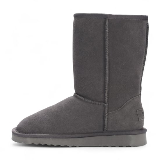 Damen Winterstiefeletten aus echtem Schaffell in Grau mit Wildleder-Optik - Dämmerung - Image 4