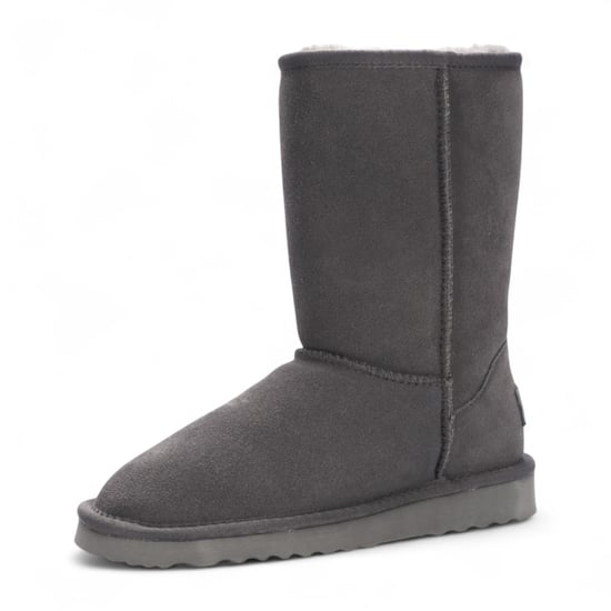 Damen Winterstiefeletten aus echtem Schaffell in Grau mit Wildleder-Optik - Dämmerung - Image 5