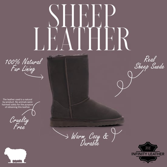 Damen Winterstiefeletten aus echtem Schaffell in Braun mit Wildleder-Optik - Dämmerung - Image 2