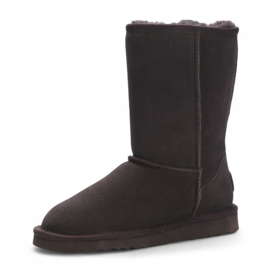 Damen Winterstiefeletten aus echtem Schaffell in Braun mit Wildleder-Optik - Dämmerung - Image 5