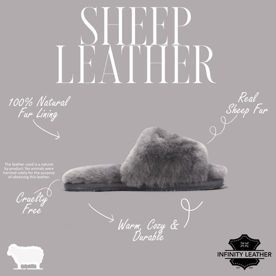 Damen Schaffell Hausschuhe Grau Warme Winter Fell Slider - Nordic - Image 2