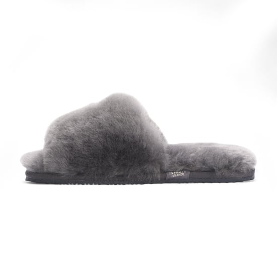 Damen Schaffell Hausschuhe Grau Warme Winter Fell Slider - Nordic - Image 4