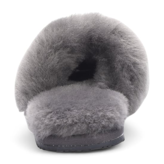 Damen Schaffell Hausschuhe Grau Warme Winter Fell Slider - Nordic - Image 5