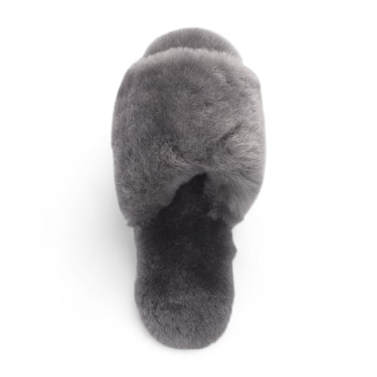 Damen Schaffell Hausschuhe Grau Warme Winter Fell Slider - Nordic - Image 6