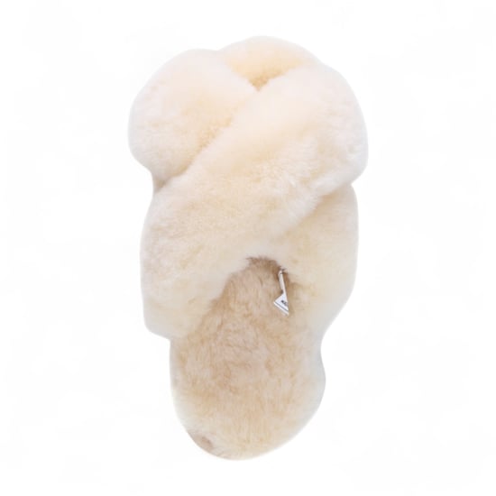 Damen Schaffell Hausschuhe Beige Warm Winter Fell Crossover - Snowbelle - Image 6