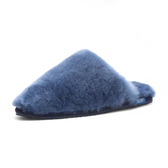Damen-Hausschuhe aus Schaffell, Marineblau, warm, Winterpelz, Pantolette – Aurora - Image 5