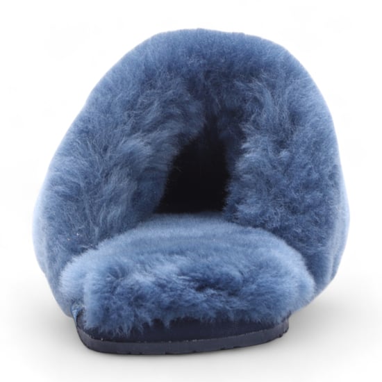 Damen-Hausschuhe aus Schaffell, Marineblau, warm, Winterpelz, Pantolette – Aurora - Image 6