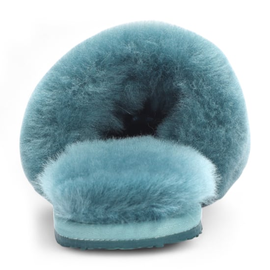 Damen Schaffell Hausschuhe Blaugrün Warme Winter Fell Slider - Nordic - Image 5