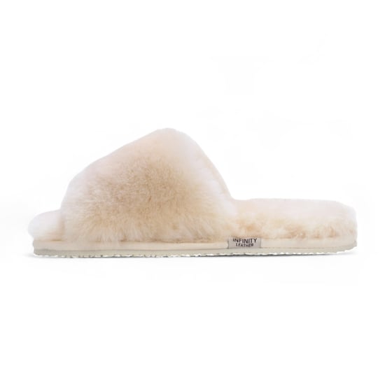 Damen Schaffell Hausschuhe Beige Warme Winter Fell Slider - Nordic - Image 4