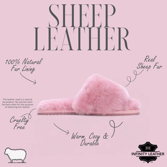Damen Schaffell Hausschuhe Rosa Warme Winter Fell Slider - Nordic - Image 2