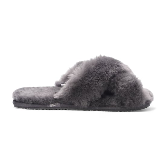 Damen Schaffell Hausschuhe Grau Warm Winter Fell Crossover - Snowbelle - Image 1
