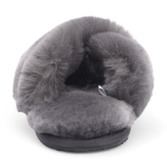 Damen Schaffell Hausschuhe Grau Warm Winter Fell Crossover - Snowbelle - Image 5