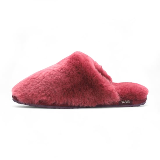 Damen-Hausschuhe aus Schaffell, Burgunderrot, warm, Winterfell, Pantolette – Aurora - Image 4
