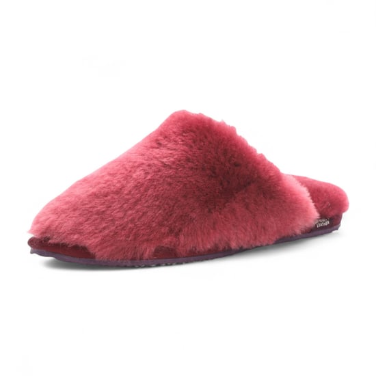 Damen-Hausschuhe aus Schaffell, Burgunderrot, warm, Winterfell, Pantolette – Aurora - Image 5