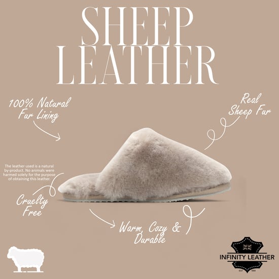 Damen Schaffell Hausschuhe Taupe Warm Winter Fell Pantolette - Aurora - Image 2