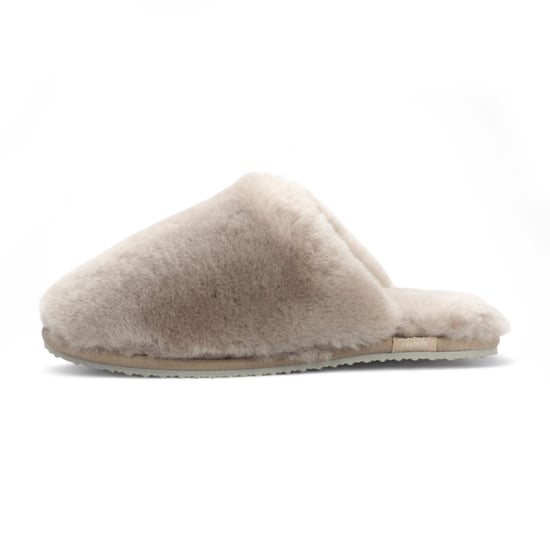 Damen Schaffell Hausschuhe Taupe Warm Winter Fell Pantolette - Aurora - Image 4