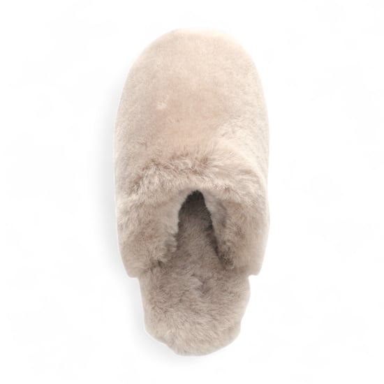 Damen Schaffell Hausschuhe Taupe Warm Winter Fell Pantolette - Aurora - Image 6