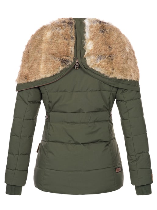 Marikoo Damen Winterjacke Nekoo mit Kunstfellkapuze & Teddy-Innenfutter - Image 3