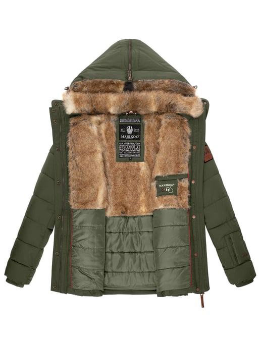 Marikoo Damen Winterjacke Nekoo mit Kunstfellkapuze & Teddy-Innenfutter - Image 4