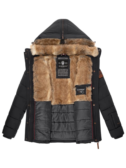 Marikoo Damen Winterjacke Nekoo mit Kunstfellkapuze & Teddy-Innenfutter - Image 5